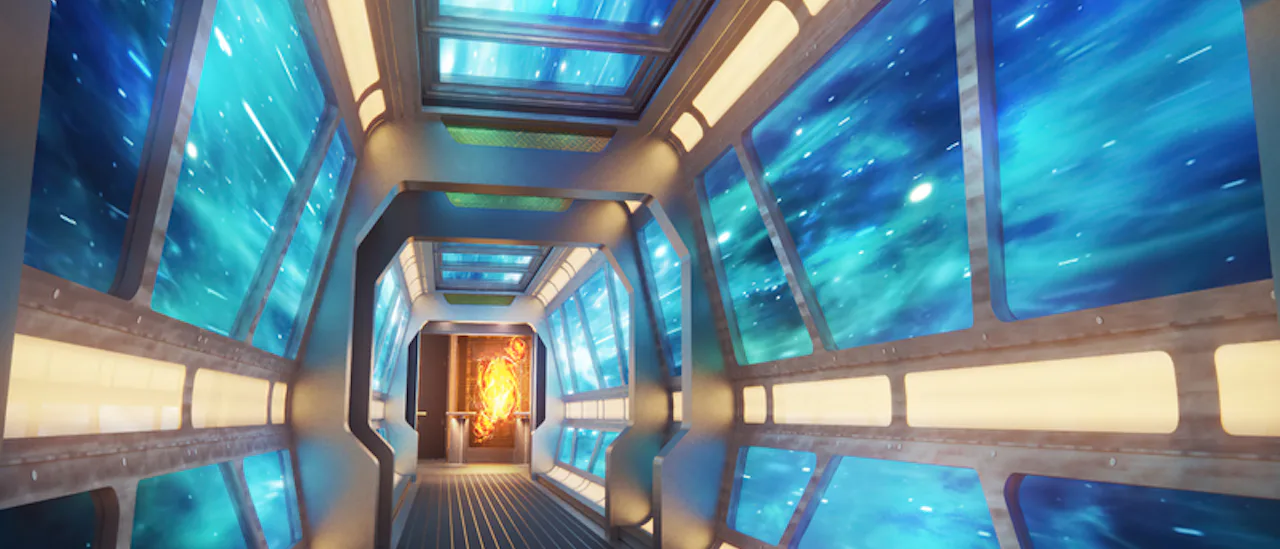 Tauchen Sie ein in die virtuelle Welt des Galaxy-Pavillons.