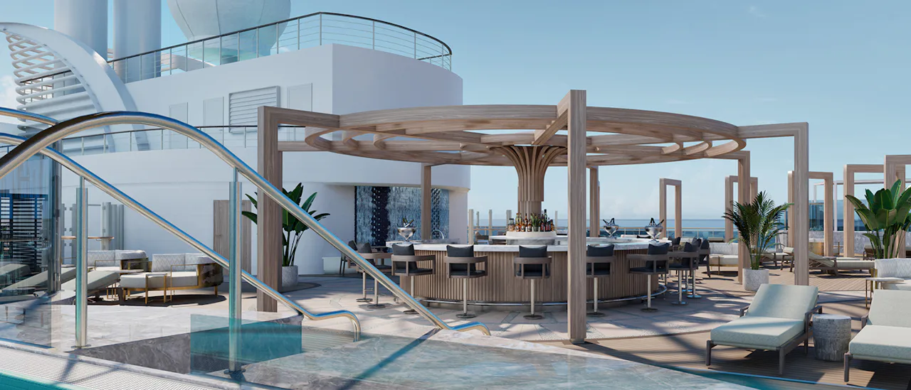 Der Vibe Beach Club bietet den perfekten Rahmen für Erholung auf See