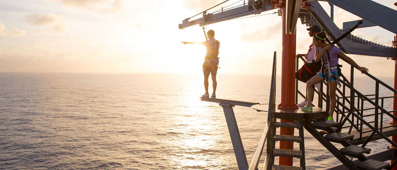 Der anspruchsvollste Teil des Abenteuerparcours "the Plank"